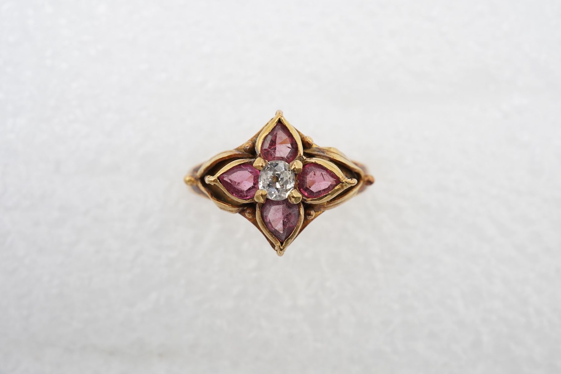 A pink tourmaline and diamond ring, circa 1988